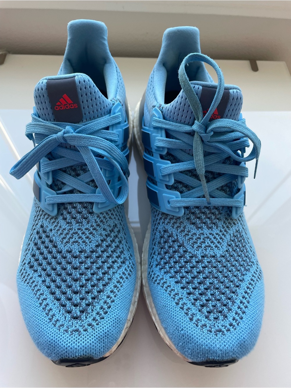 adidas ultraboost Light Blue Knit Lace-Up Athletic Sneakers 8 1/2